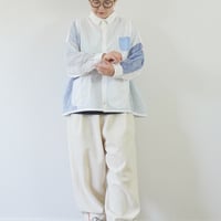 ＊レディース＊快晴堂 -風をはらむ、長袖シャツ 初夏の木漏れ日にゆれるシャツ62S-05/c/#1 白×ストライプ
