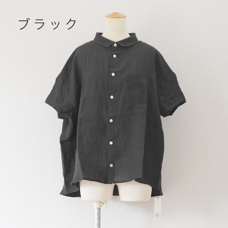 Ouest a' oent ルミノア ⿻ リネン 2wey ブラウス 丸襟 春夏