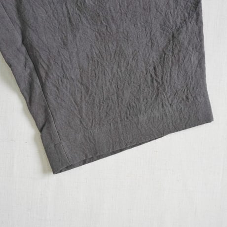 ＊レディース＊Linen ya-リネンヤ-8分丈 ヨークワイドパンツ/チャコール