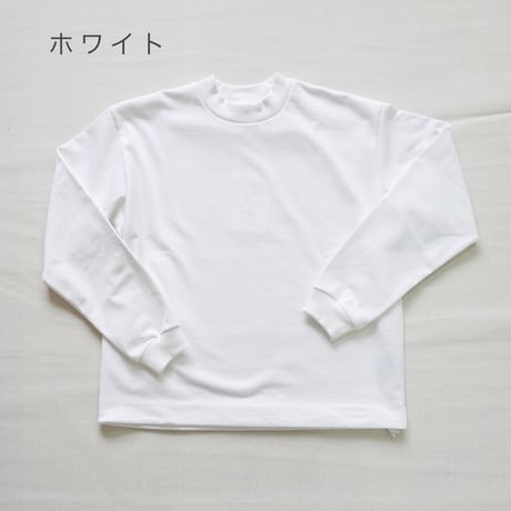 2色＊ユニセックス＊LA MOND-ラモンド-DRAWST MOCK NECK COTTON LONGTEE LM-C-207-CT