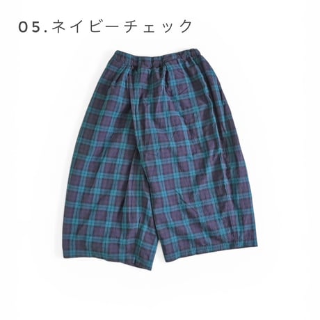 2色＊レディース＊prit-綿麻平織 ビッグタックワイドパンツ P72608