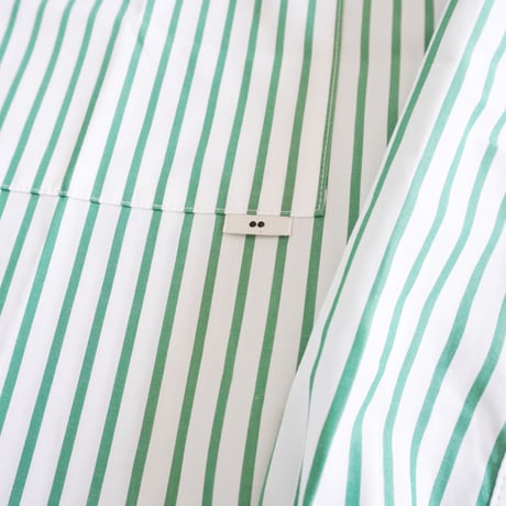 ＊ユニセックス＊amne-アンヌ-PIMA STRIPE covered shirts / amn-SH-043 / Green