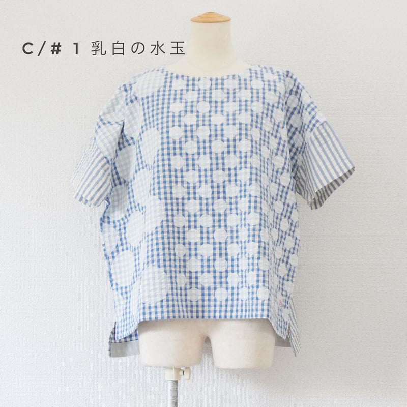 2色レディース＊快晴堂-Girl's インディゴサッカーに水玉