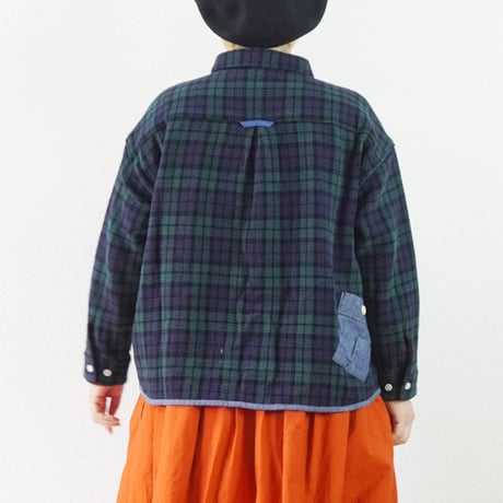 3色＊レディース＊快晴堂 -Girl’sタータンチェック・リラクシンWork／アルピーノ羽織りシャツ 53S-104