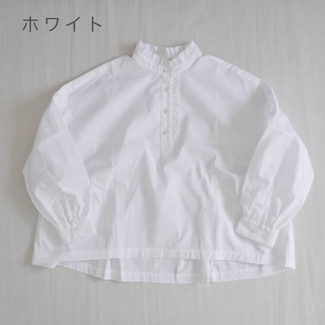 ＊4色＊レディース＊ LinenYa – リネンヤ – コットンフリル長袖ブラウス