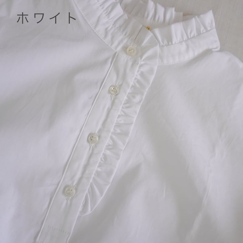 4色＊レディース＊ LinenYa – リネンヤ – コットンフリル長袖ブラウス