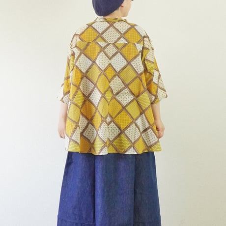 3色＊ASCOT by yim-アスコットバイイム-インドボイル ハーフスリーブ ブラウス