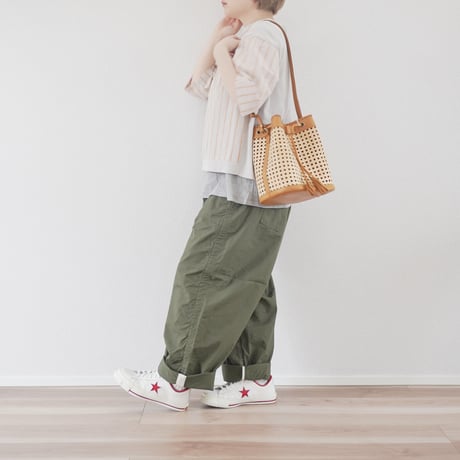 ＊goods＊LIMONCHELLO-リモンチェロ-Ratan / Leather Drawstring Shoulder Bag