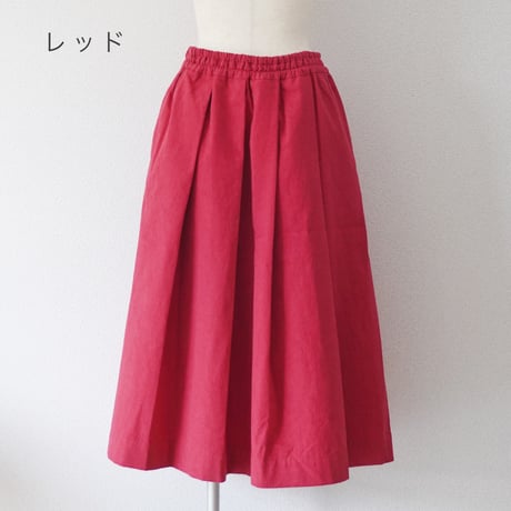 2色＊レディース＊Linen ya-リネンヤ-タックスカート/82cm丈