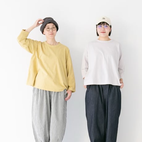 4色＊レディース＊prit-30/1リサイクルムラ糸天竺 7分袖ワイドＴシャツ P91652