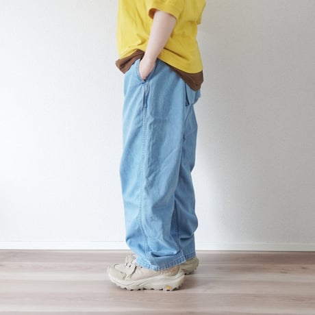 2色＊ユニセックス＊TIGRE BROCANTE-ティグルブロカン-11.5オンスデニム バックポケットカーゴパンツ/フェード、ブラック