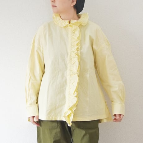 ichiイチ　ランダムドットシャツ　ブラック　230705 HV SHIRT 'DOT AND STRIPE'/HVシャツドット アンド ストライプ