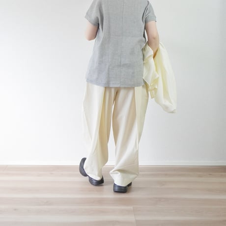 2色ユニセックス＊結 -yui-（ゆい）WIDE TUCK EASY TROUSERS（ワイド タック イージー トラウザー/YWTEP-010)
