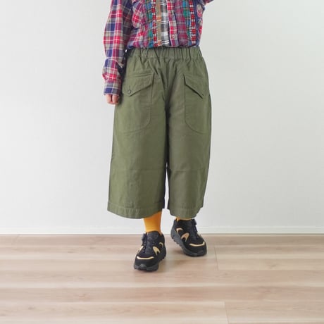 2色＊ユニセックス＊TIGRE BROCANTE-ティグルブロカンテ-バックサテンカーゴキュロットパンツ