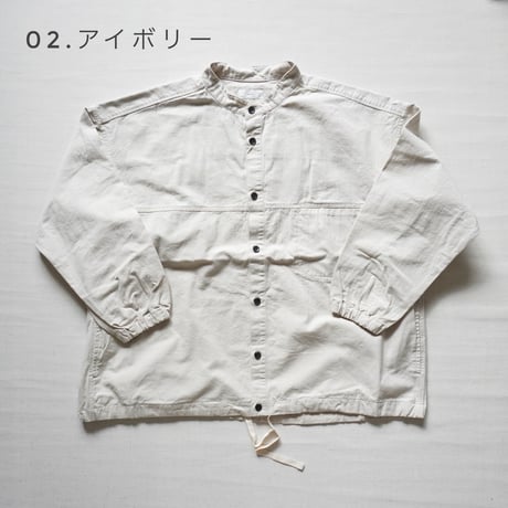 ＊レディース＊prit-プリット-30/1カベ撚りドライツイル スタンドカラー裾ヒモシャツブルゾン P80606