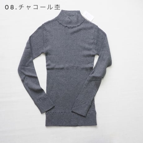 ６色レディース＊DAYS Basic-デイズ ベーシック-ランダムテレコハイネック