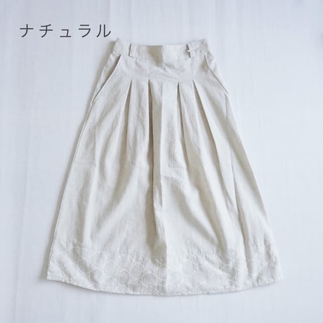 2色＊ASCOT by Torinoco-アスコットバイトリノコ-サークル刺繍フレンチマリンタックスカート