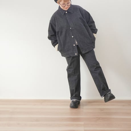 ＊ユニセックス＊amne-アンヌ-Pre-wash DENIM eel's / amn-PT-041 / Black