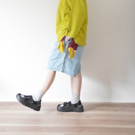 3色ユニセックス＊USED REMAKE-90's outerrim 2タック ショートパンツ ウエスト紐リメイク