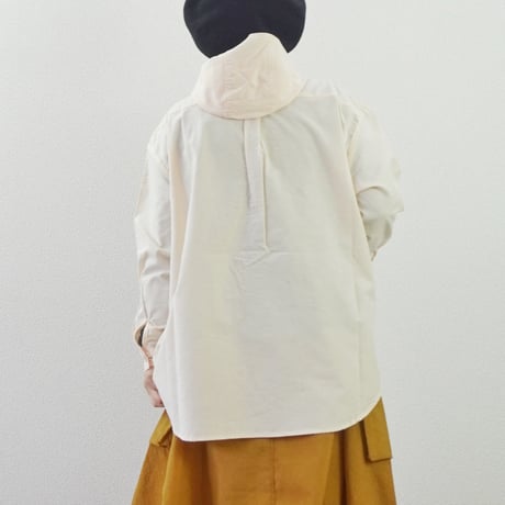2色＊ASCOT by yim-アスコット バイ イム-コットンオックスフォード生地 フードシャツ