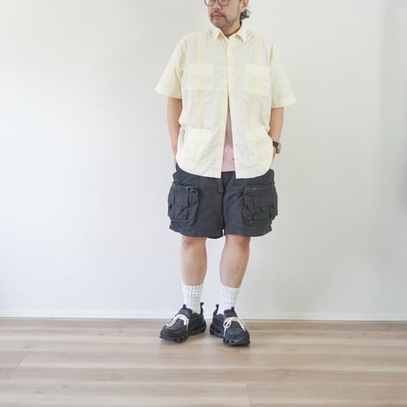 ＊ユニセックス＊BURLAP OUTFITTER 【バーラップアウトフィッター】- S/S GUAYABERA SHIRT/ ショートスリーブ ガヤベラ シャツ/オフホワイト