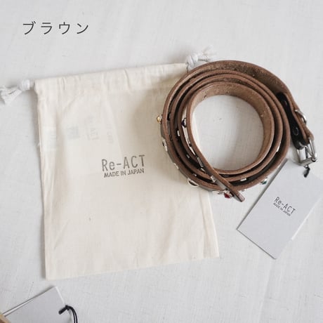2色goods＊Re.ACT-Studs Narrow Belt/ブラック、ブラウン