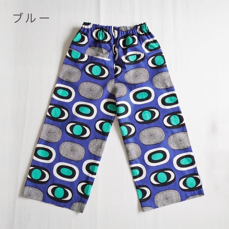 2色レディース＊ASCOT by yim-アスコット-綿麻キャンバス ダエン柄ワイドパンツ