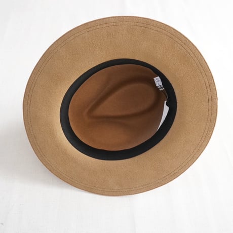 2色goods＊HIGHER-ハイヤー-POLAND FELT WIDE BRIM FEDORA ポーランドフェルトワイドブリムフェドーラハット/ブラック、ベージュ