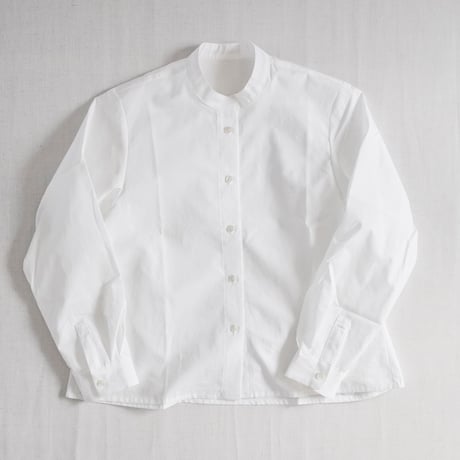 レディース＊Linen ya-リネンヤ-スタンドカラーブラウス/ホワイト