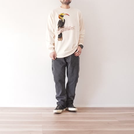 全2色ユニセックス＊Nasngwam. -ナスングワム-GRATE INDIAN HORNBILL LS TEE