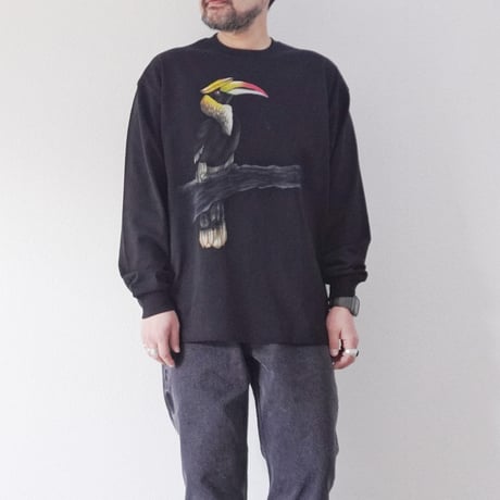 全2色ユニセックス＊Nasngwam. -ナスングワム-GRATE INDIAN HORNBILL LS TEE