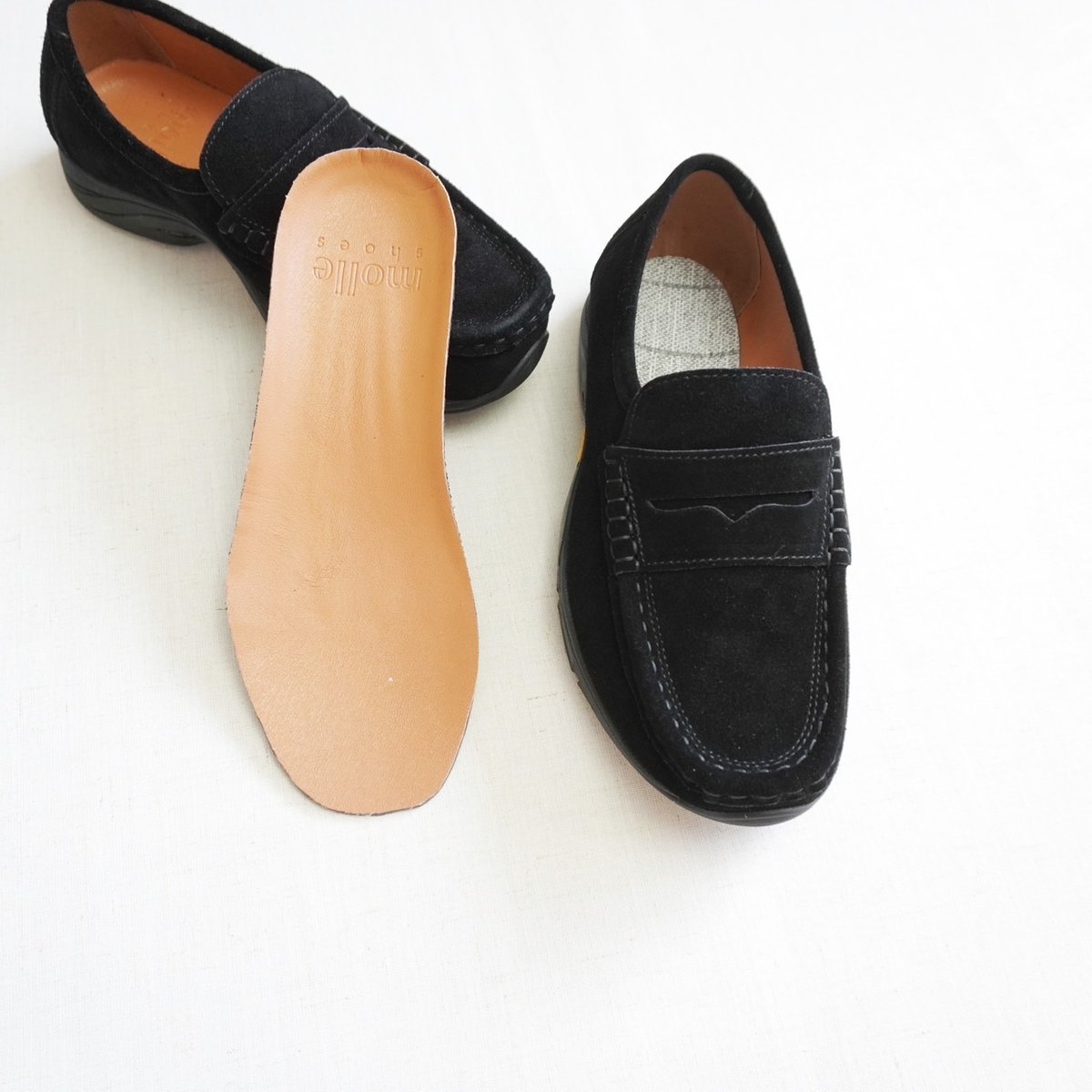 molleシューズ　ブラック ローファー ユニセックス＊molle shoes-モールシューズ-ハイブリッド ローファー