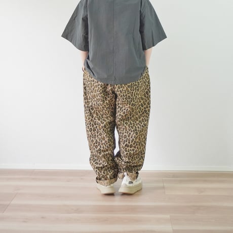 2色＊ユニセックス＊TIGRE BROCANTE-ティグルブロカンテ-コットンナイロンレオパードタゴサクロングパンツ