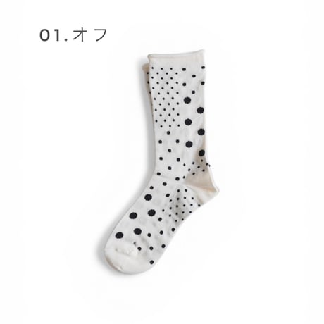 4色＊レディース＊prit -パッチワークドットソックス P02660