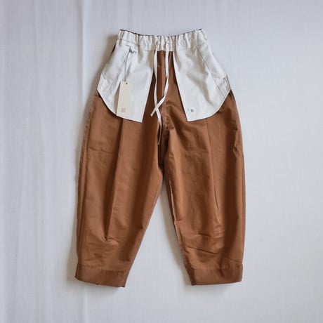 2色レディース＊結-ゆい-COTTON/LINEN BACK SATIN WIDE TUCK EASY TROUSERS /YWTEP-004