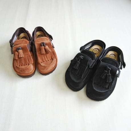 再入荷2色＊ユニセックス＊SHAKA-シャカ-SK-296 SHAKA 2way キルトタッセル ミュール サンダル MOC MULE TASSEL SUEDE /ブラック、マロン