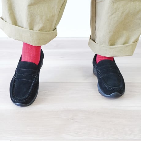 ＊ユニセックス＊molle shoes-モールシューズ-ハイブリッド ローファー / スウェードブラック