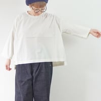 2色＊レディース＊prit-プリット-47/2サイロプレミアム天竺×50/1ブロード 切替7分袖ビッグプルオーバー P91635