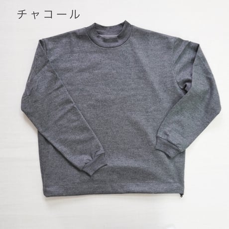 2色＊ユニセックス＊LA MOND-ラモンド-DRAWST MOCK NECK WOOL LONGTEE（LM-C207-WL）