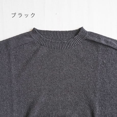 3色＊レディース＊Linenya-リネンヤ- as it is. 和紙混クルーネック半袖ニット