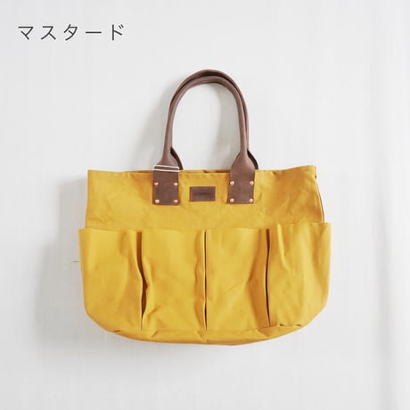 2色＊goods＊WE ARE ONE×Rabbit Hutch-パラフィン加工10号帆布 ショルダートート/マスタード、グリーン