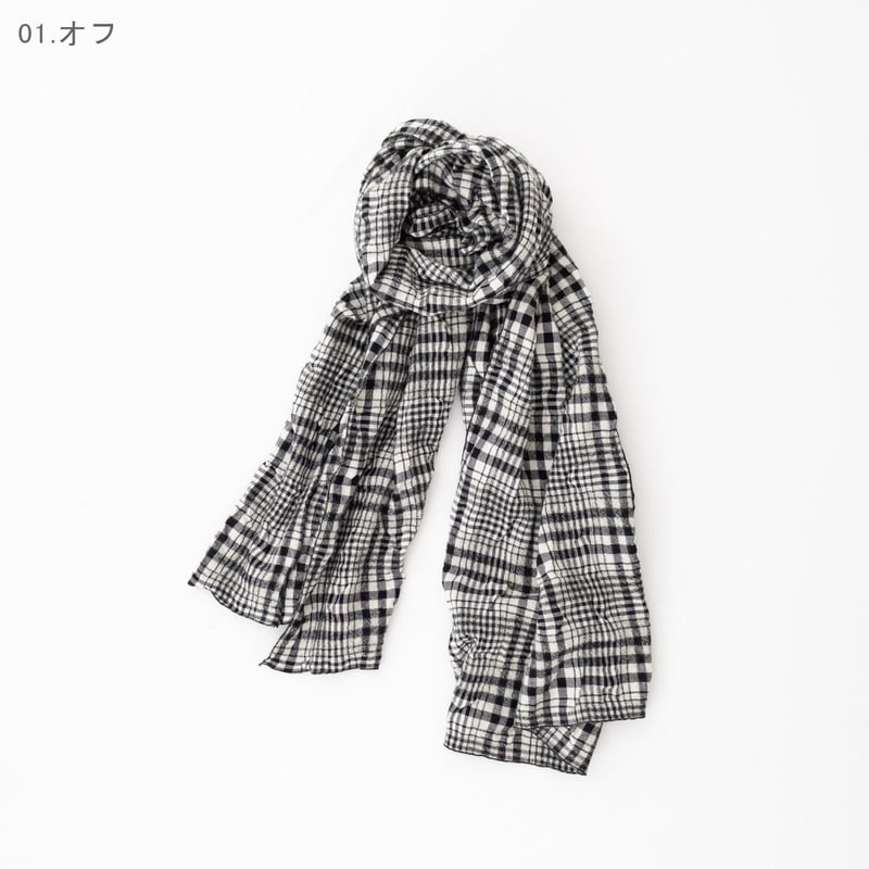 再入荷4色＊prit-プリット-ウールコットンチェック ストール P00640