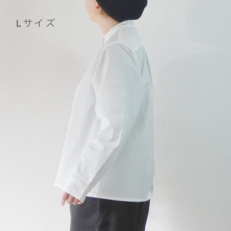 レディース＊Linen ya-リネンヤ-スタンドカラーブラウス/ホワイト