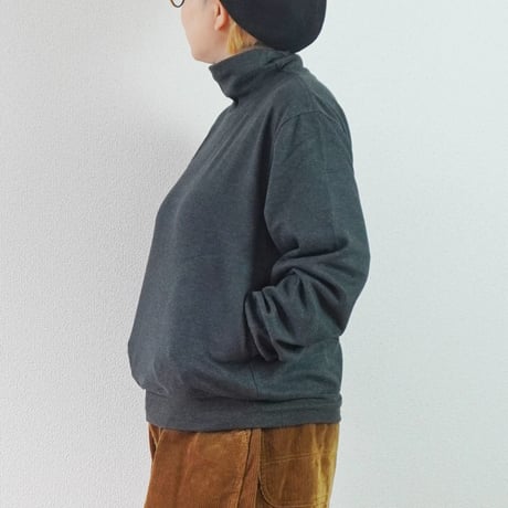 2色＊ユニセックス＊LA MOND-ラモンド-LOUNGE SUEDE HIGH NECK SWEAT LM-C-211