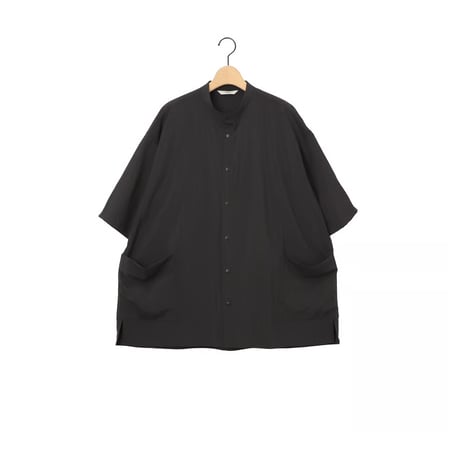 ＊ユニセックス＊ämne-アンヌ-NYLON park shirts / amn-SH-057 / ブラック