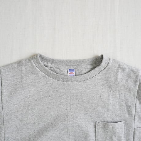 ＊ユニセックス＊Audience-オーディエンス-ビッグサイズリメイク USAファブリック丸胴国産ポケットTEE/杢グレー