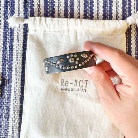 goods＊[Re-ACT × Crossed Arrows] Studs Thick Brace幅2cm/ブラック