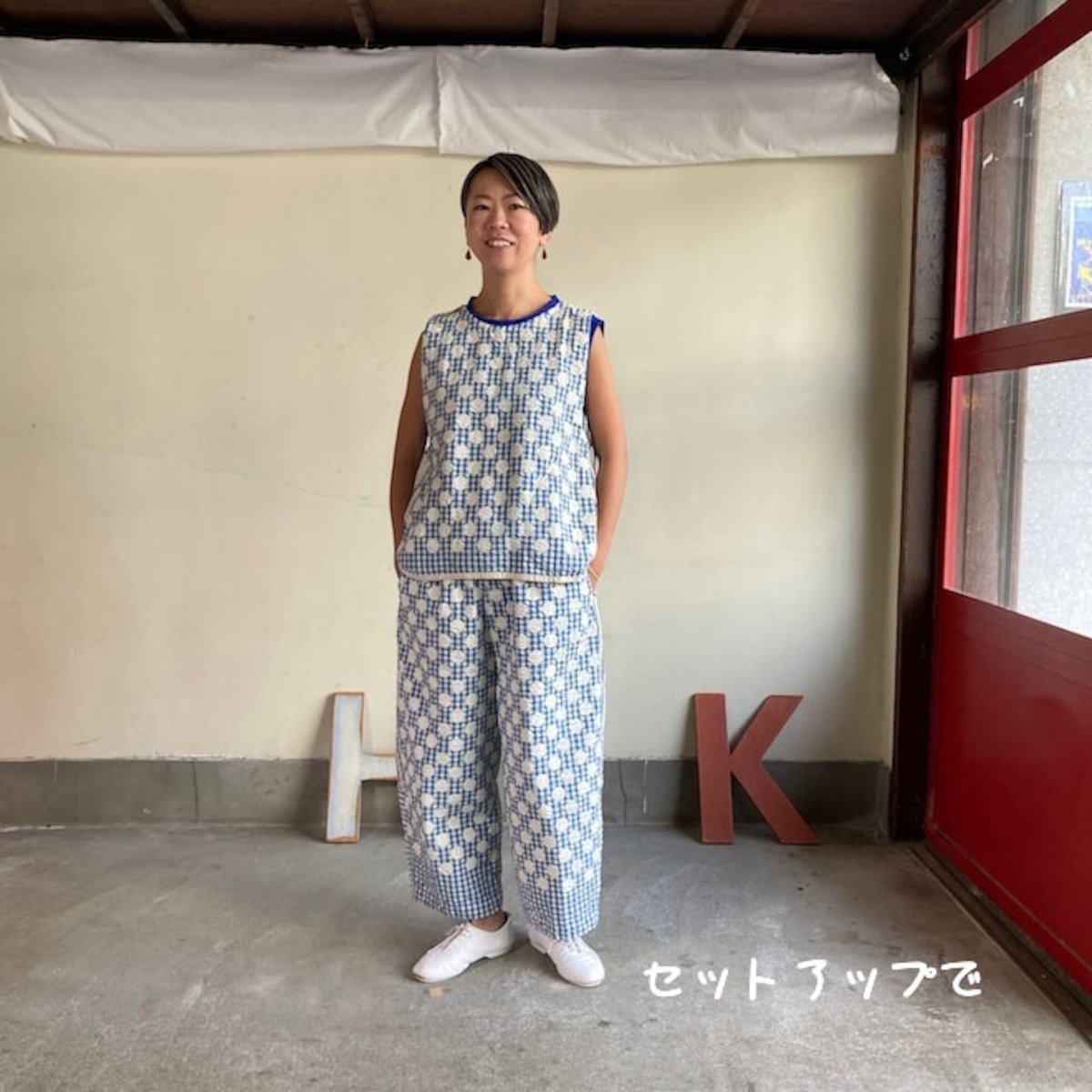 快晴堂　デニムオーバーオール　インディゴ　水玉　サイズ2 日本製 楽天市場】快晴堂 カイセイドウ マルチデニムのパッチワーク2／2