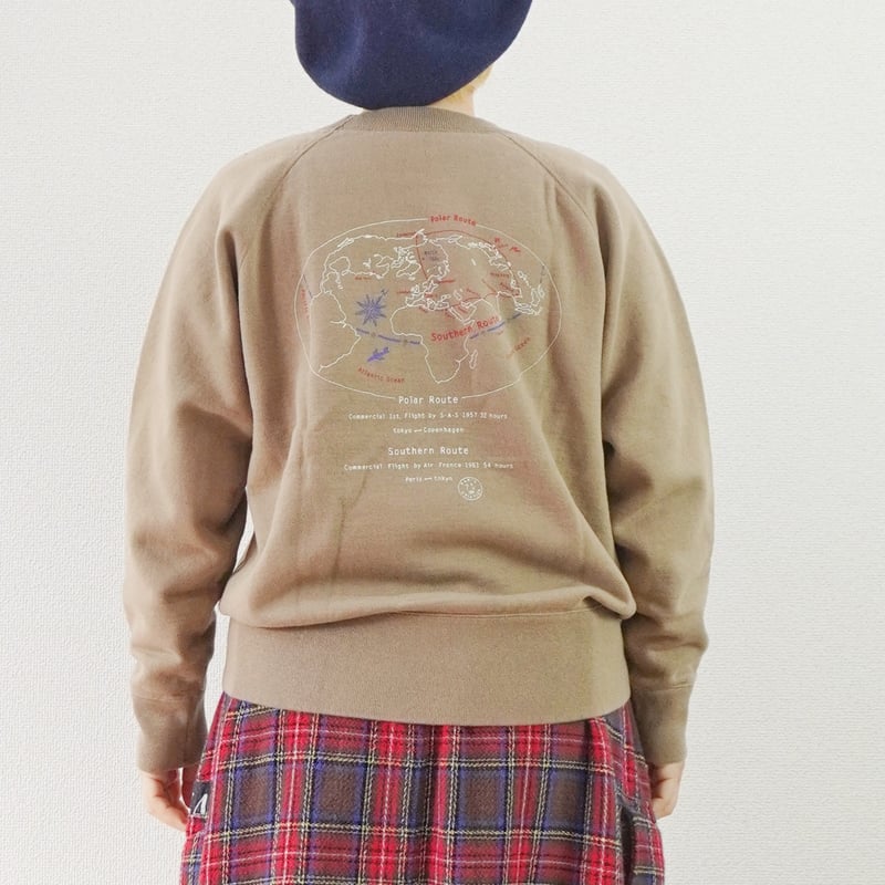 2色＊レディース＊快晴堂 -裏起毛ロゴトレーナー “Pan World Air Route