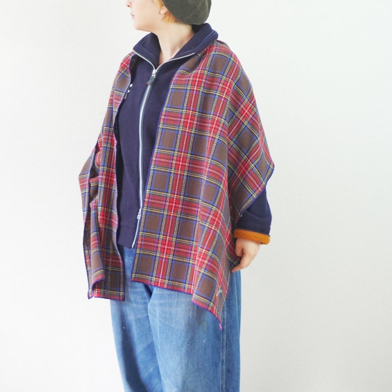 美品✨快晴堂　タータンチェック　カーディガン　ウール 3色＊レディース＊快晴堂 -Girl'sタータンチェック・リラクシン